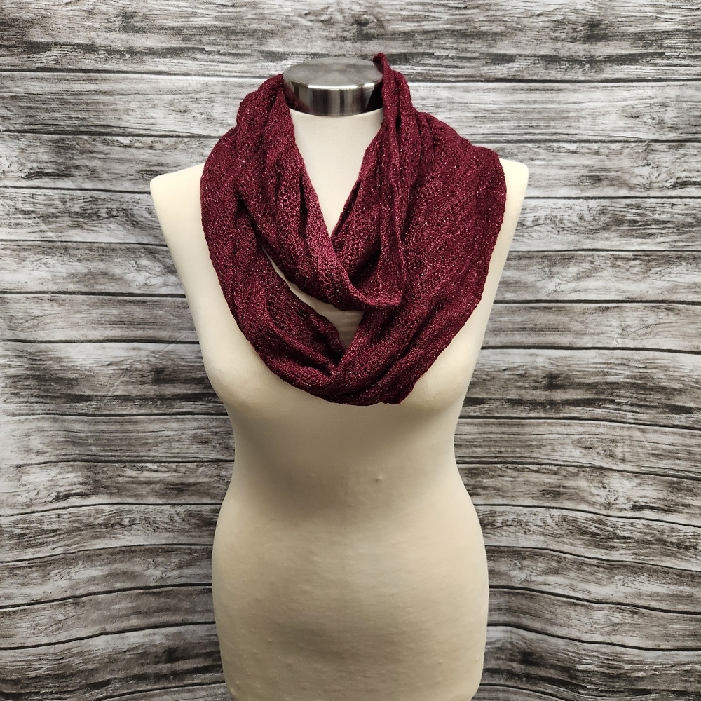 White stag wine colored sparkle scarf